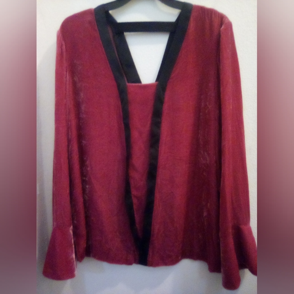 Per Se by Carlisle Silk Blouse Bell Sleeve Size 12